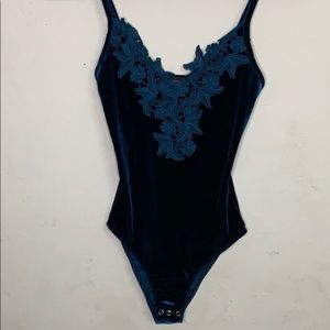Topshop velvet bodysuit